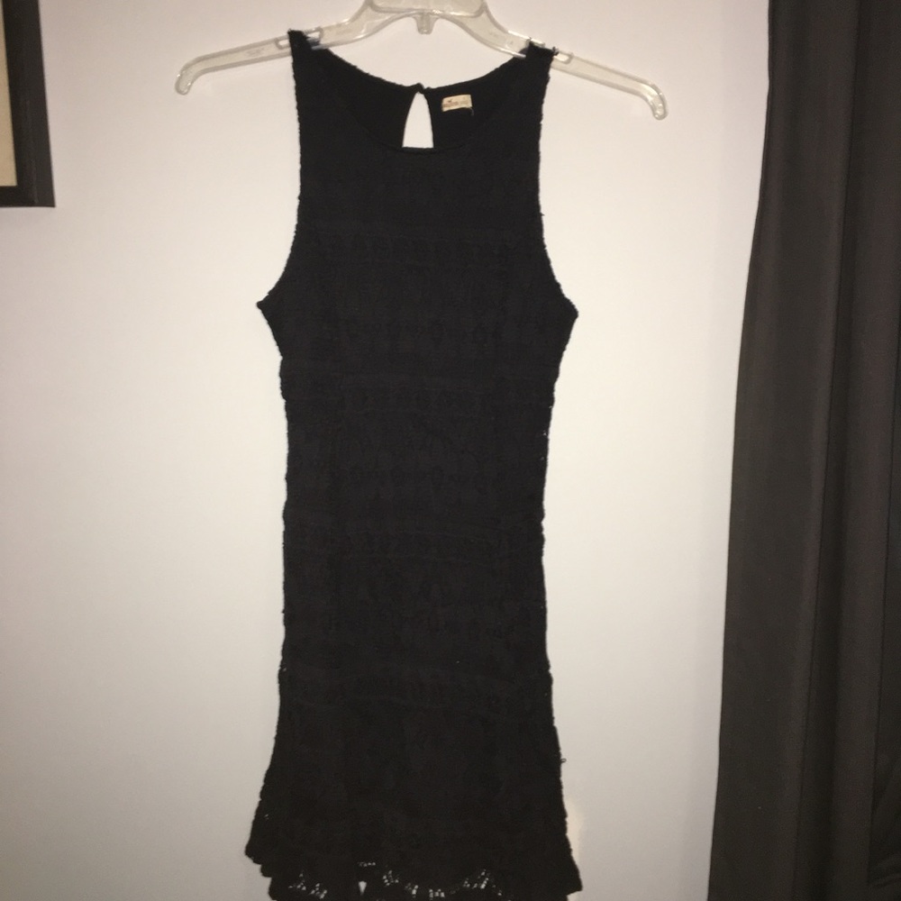 black lace hollister dress